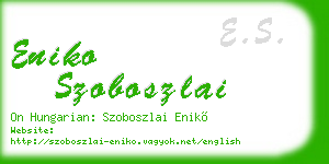 eniko szoboszlai business card