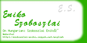 eniko szoboszlai business card